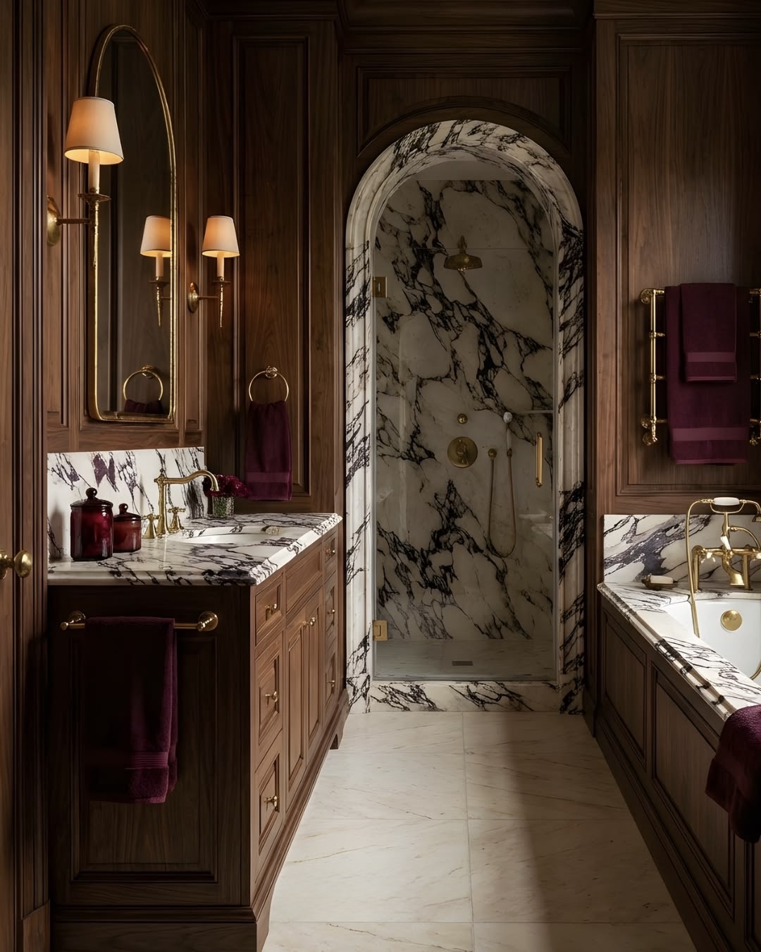 Marble & Walnut Bathroom