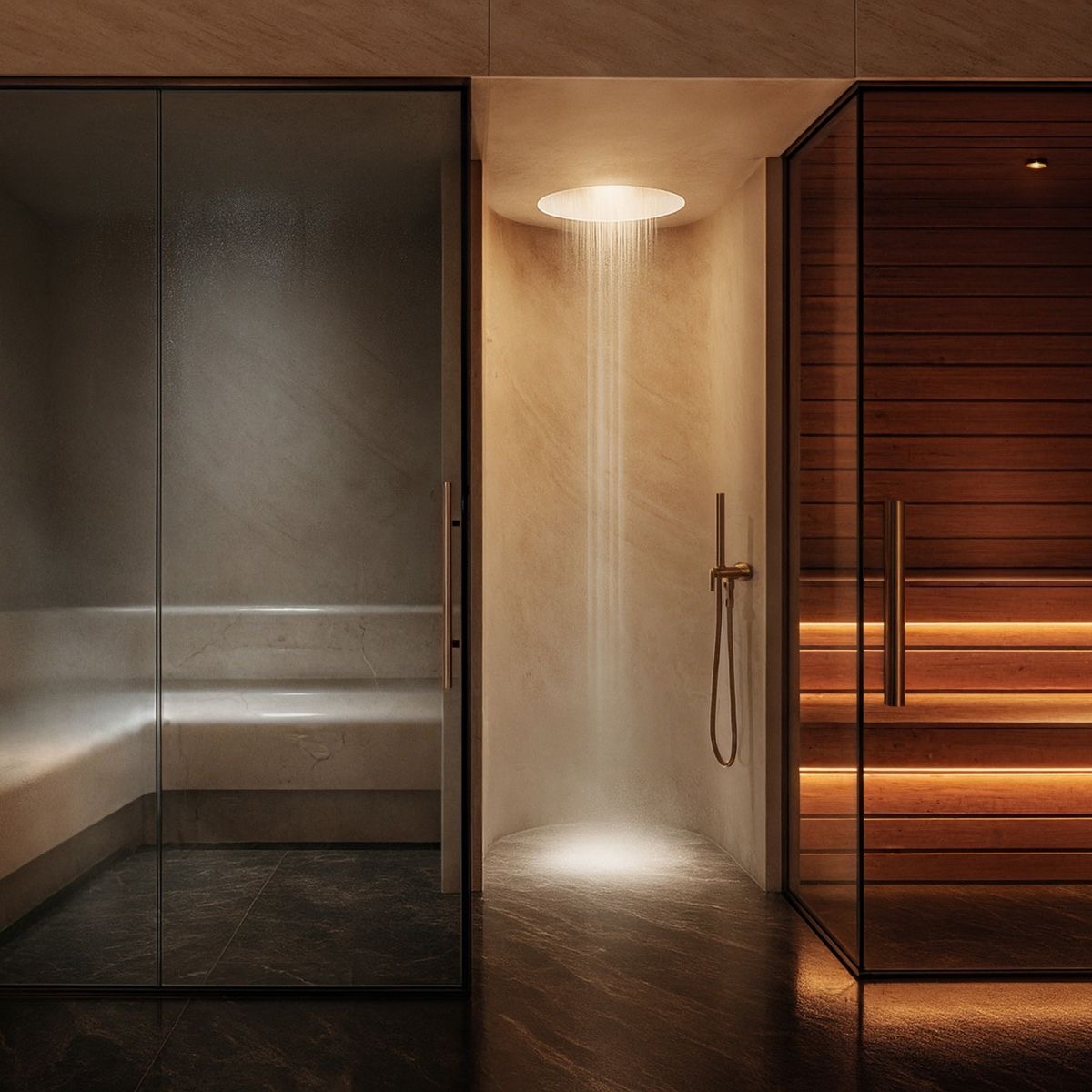 Rain Shower · Material Contrast